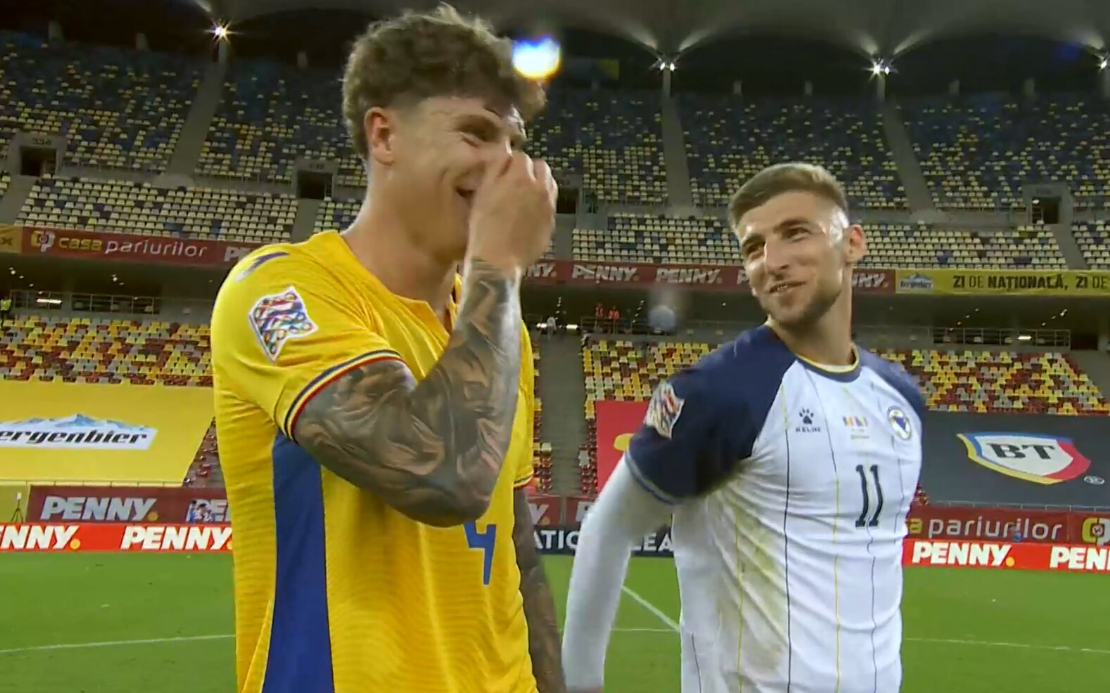 Interacțiunea dintre Andrei Coubiș și Jovo Lukic după meci