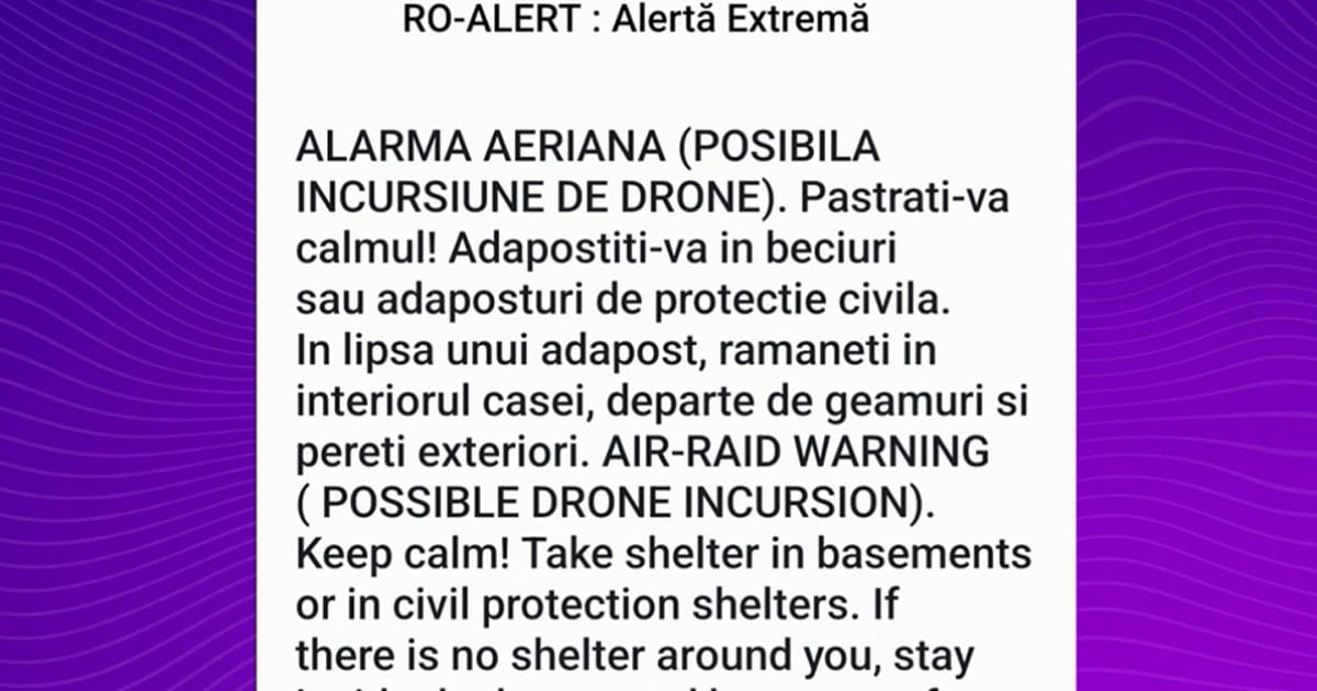 Alertă aeriană în județul Iași privind incursiunea unor drone