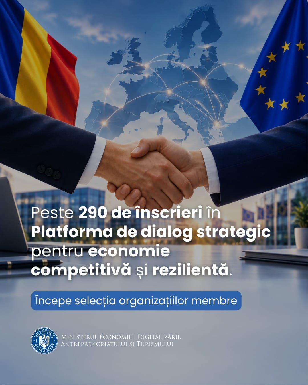 Ministerul Economiei selectează organizațiile pentru dialogul strategic economic