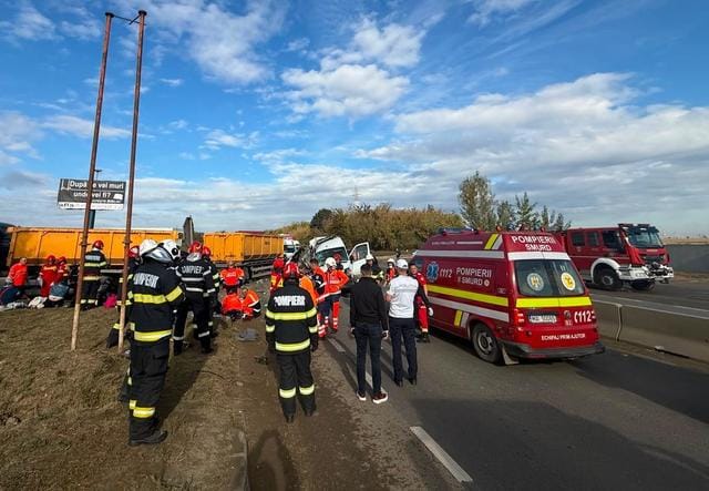 Accident rutier grav pe DN 7 în zona Buftea