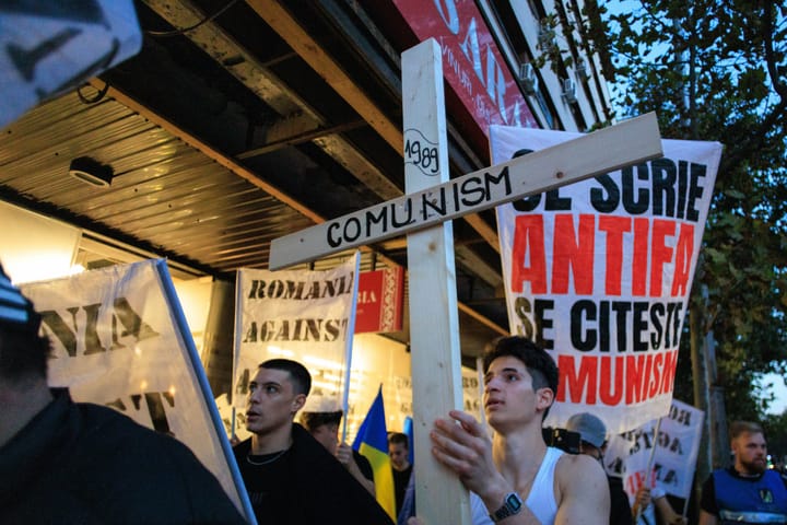 Manifestație în București împotriva mișcării Antifa