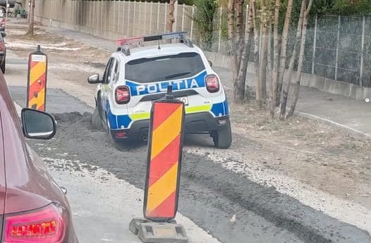 Incidentul unei autospeciale de poliție în Brașov