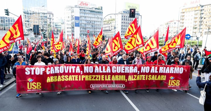 Manifestații și grevă generală în mai multe orașe din Italia