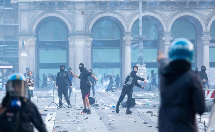 Măsuri de securitate în Italia după protestele din Milano