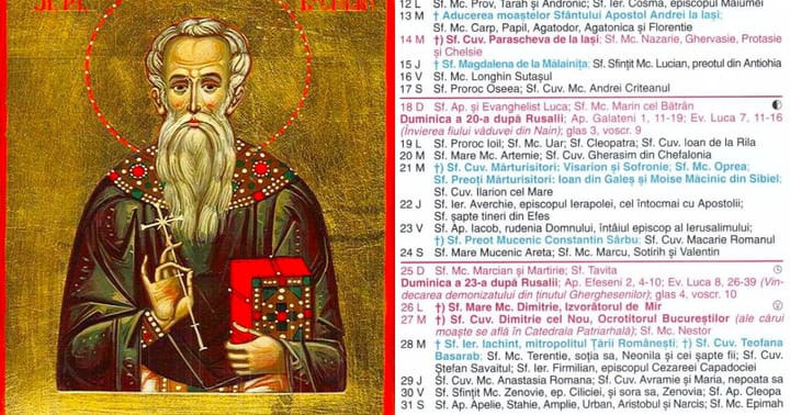 Sărbătoarea din calendarul ortodox pentru 15 octombrie