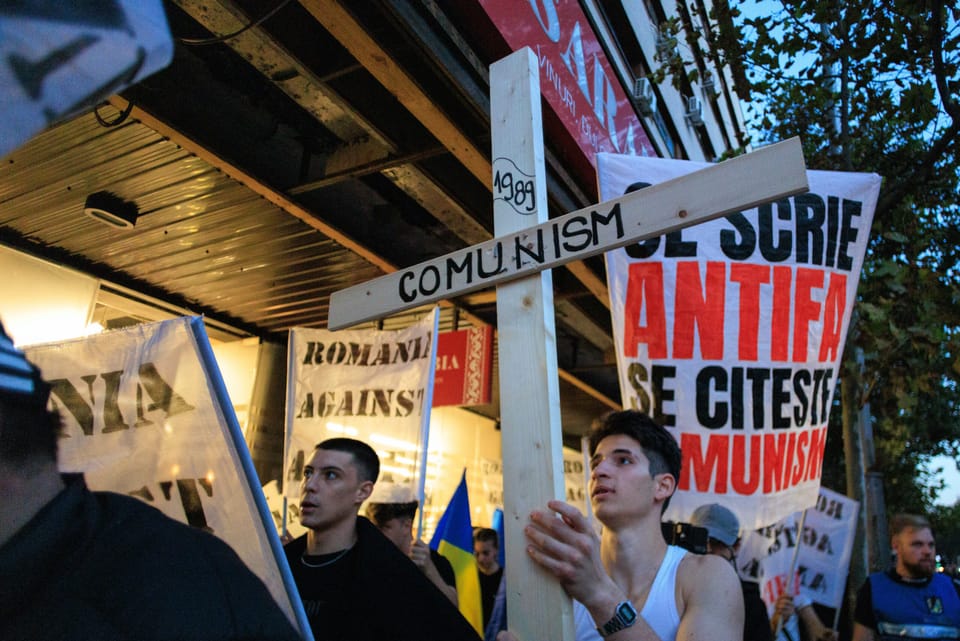 Manifestație în București împotriva mișcării Antifa
