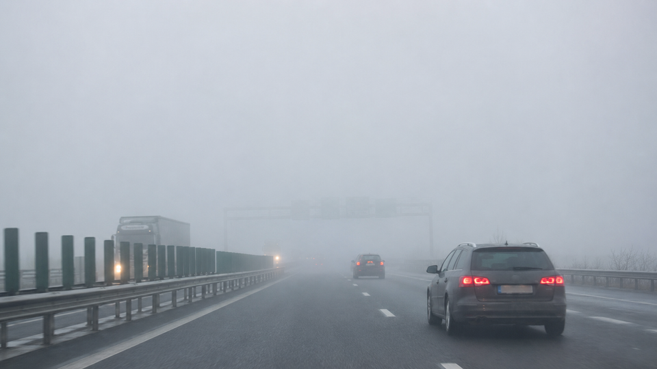 Condiții de vizibilitate redusă pe drumurile naționale și autostrăzi