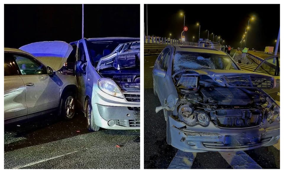 Accident rutier cu mai multe vehicule pe autostrada A1