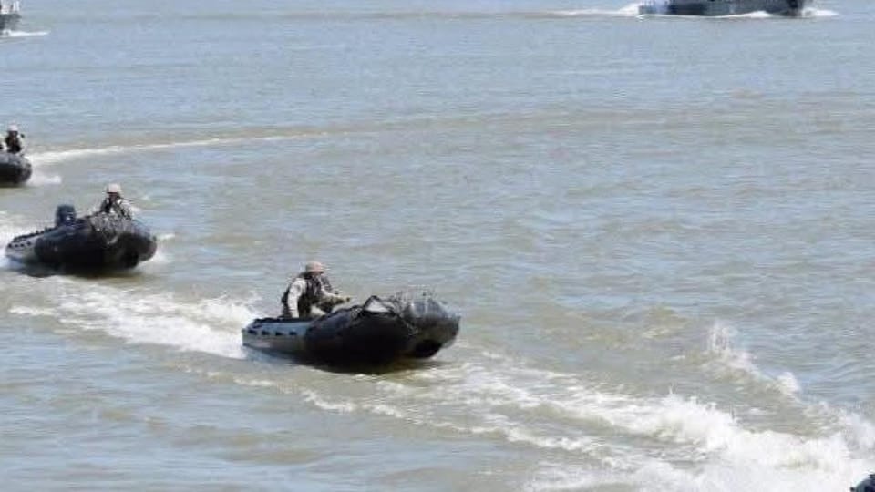 Exercițiu militar de securitate fluvială la gurile Dunării