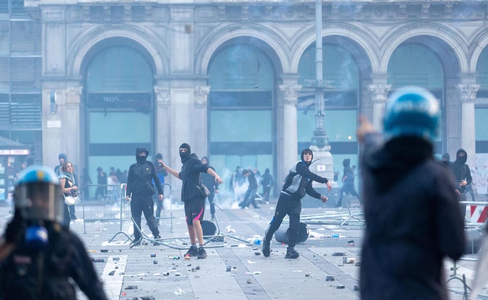 Măsuri de securitate în Italia după protestele din Milano