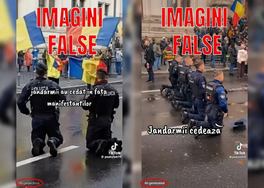Jandarmeria Română avertizează privind imagini false de pe rețelele sociale
