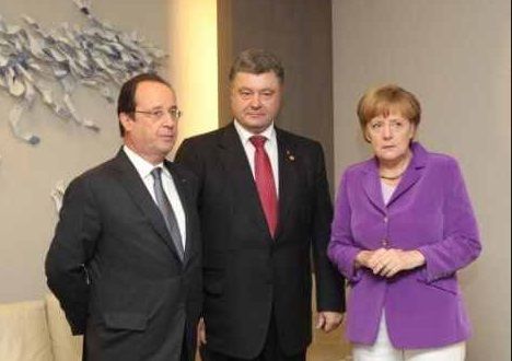 Francois Hollande, Angela Merkel si Petro Porosenko fac apel la "incetarea imediata a focului" in Ucraina