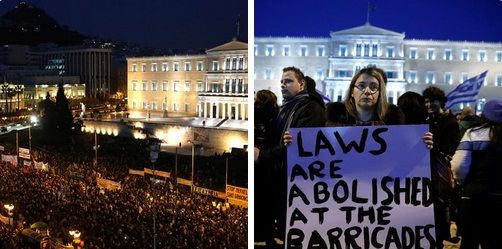 PROTESTE IN GRECIA: Zeci de mii de greci au iesit in strada pentru a protesta impotriva austeritatii impuse de creditorii internationali