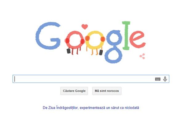 VALENTINE'S DAY: Google marcheaza Ziua indragostitilor cu "un sarut ca niciodata"