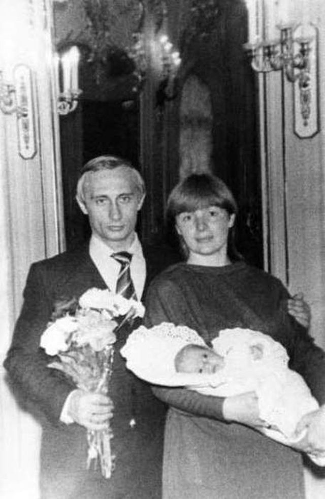 Vladimir putin with his wife lyudmila and daughter katya, spring 1985, from the putin family album.