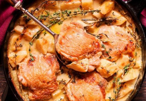 pulpe pui, cartofi, sos de mustar si vin, retete culinare, mod preparare, ingrediente