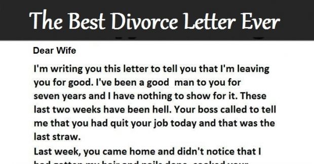 scrisoare divort, scrisoare divort geniala, raspuns genial,